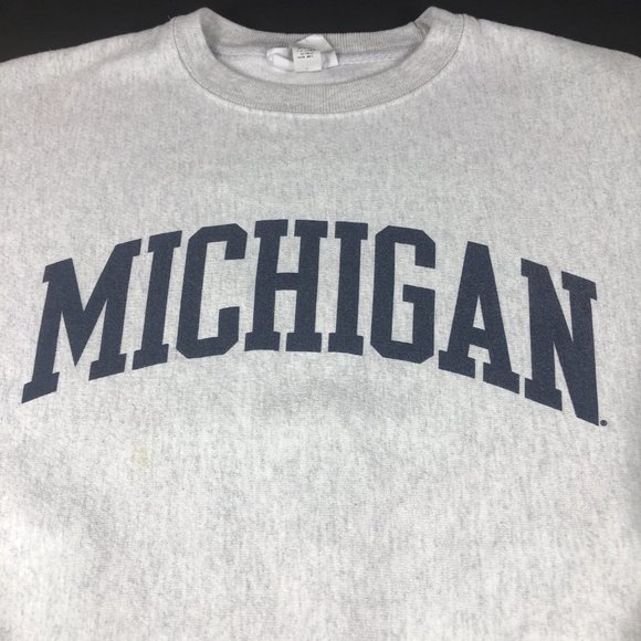 VTG Champion Reverse Weave Michigan Wolverines Sweatshirt Small Grey Crewneck - Picture 5 of 14
